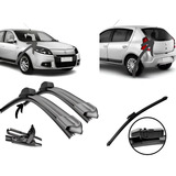 Kit 3 Palhetas Limpador Parabrisa Diant+tras Sandero 07 A 14