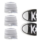 Kit 3 Par Cadarço Branco Para Tenis All Star 120cm