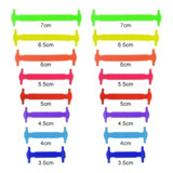Kit 3 Pares Cadarço Elástico Silicone Adulto Unissex C/16 Un Cor Multicolorido