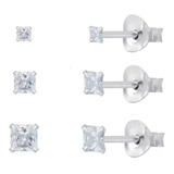 Kit 3 Pares De Brincos Tipo Piercing Cartilagem Prata 925
