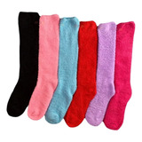 Kit 3 Pares Meia Felpuda Cano Longo Inverno