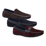 Kit 3 Pares Mocassim Masculino Social Sapatilha Slip On