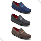 Kit 3 Pares Mocassim Sapato Casual Dock Sider Masculino