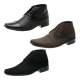 Kit 3 Pares Sapato Social Masculino Bico Fino Alongado 