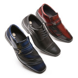 Kit 3 Pares Sapato Social Masculino Pierutti Em Verniz 8.000