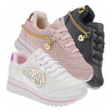 Kit 3 Pares Tenis Infantil Feminino