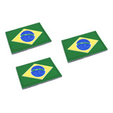 Kit 3 Patch Bandeira Do Brasil Emborrachado Com Velcro