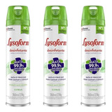 Kit 3 Pçs Lysoform Desinfetante Citrus Verde 360ml Aerossol