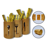 Kit 3 Pçs Porta Talher Bambu