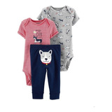 Kit 3 Peças Carters Importado, Dog, 2 Body + 1 Calça 