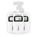 Kit 3 Peças Datalogger Temperatura E Umidade Sensor Externo