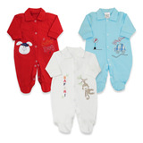 Kit 3 Peças Macacão Bebe Menino Coleção Encanto