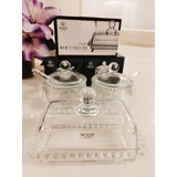 Kit 3 Peças Manteigueira Meleira Açúcareiro Pearl Cristal 
