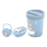 Kit 3 Peças Porta Chupeta Saboneteira Lixeira Bebê Infantil