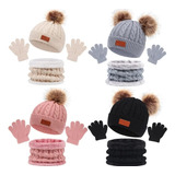 Kit 3 Peças Touca Cachecol Luva Frio Inverno Bebê Infantil