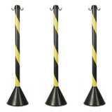 Kit 3 Pedestal + 6 Mts De Corrente Sinalização Isolamento