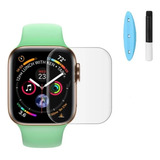 Kit 3 Pelicula Para Apple Watch Serie 8 Uv Vidro Borda Curva