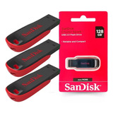 Kit 3 Pendrive Usb 128gb Flash