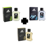 Kit 3 Perfumes adidas: Pure Game, League E Ice Dive 100ml 