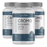 Kit 3 Picolinato De Cromo 250mcg - 180 Cps Lauton Nutrition