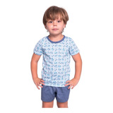 Kit 3 Pijama Infantil Curto Calor Estampado Menino E Menina