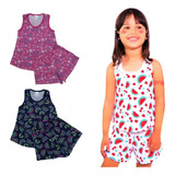 Kit 3 Pijama Infantil Regata Baby Doll  10 - 12 - 14 - 16