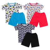 Kit 3 Pijamas Curto Infantil/juvenil Menino
