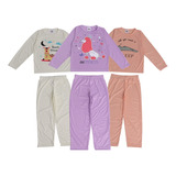 Kit 3 Pijamas Longo Infantil Inverno
