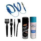 Kit 3 Pincel Escova Pulseira Limpador