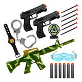 Kit 3 Pistolas Nerf Arma Lança Dardos De Brinquedo Policia