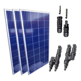 Kit 3 Placa Solar 150w Com