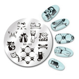 Kit 3 Placas Carimbo Unha Born Pretty Gato Cat Nail Art 