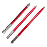 Kit 3 Ponta Bits Ph2 90 127 150mm Phillips Parafusadeira Imã