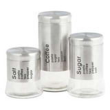 Kit 3 Porta Mantimentos Herméticos Conjunto Em Inox Multiuso