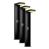 Kit 3 Poste Balizador Solar 50cm Led Jardim Garantia Oversun