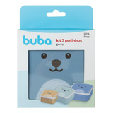 Kit 3 Potinhos Gumy - Azul - Buba