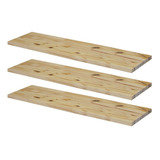 Kit 3 Prateleira Estante 80x20 Madeira Painel Pinus Suporte