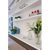 Kit 3 Prateleiras 120x20 Mdf 25mm Branco Com Suportes