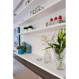 Kit 3 Prateleiras 124x20 Mdf 25mm Branco + Suportes