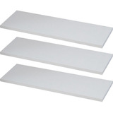 Kit 3 Prateleiras 180x30 Mdf Branco + Suporte Invisível
