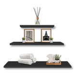 Kit 3 Prateleiras 60/50/40x15 Mdf Preto Suporte Invisível