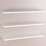 Kit 3 Prateleiras Flutuantes 100x20 Mdf 25mm Branco Suportes