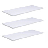 Kit 3 Prateleiras Mdf Branca 50x20 Cor Branco