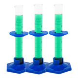 Kit 3 Provetas Graduada Vidro 10ml Base Hexagonal Boro 3.3