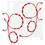 Kit 3 Pulseiras Kabbalah Vermelha 7 Nós 2 Adulto, 1 Infantil Comprimento 21 Cm Cor Vermelho Diâmetro 15 Cm