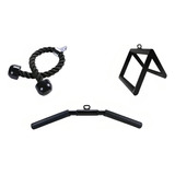Kit 3 Puxador Triceps Pulley Curvo