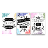 Kit 3 Quadrinhos Motivacionais Sala Quarto Pr Promoção