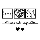 Kit 3 Quadro Cabeceira Love Amor