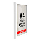 Kit 3 Quadro Caixa Alta Moldura A4 21x30 Foto Diploma Vidro