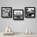 Kit 3 Quadros Curitiba Cidade Decoração Com Moldura E Vidro